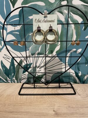 Boucles d'oreilles en bois d'olivier ou cuir